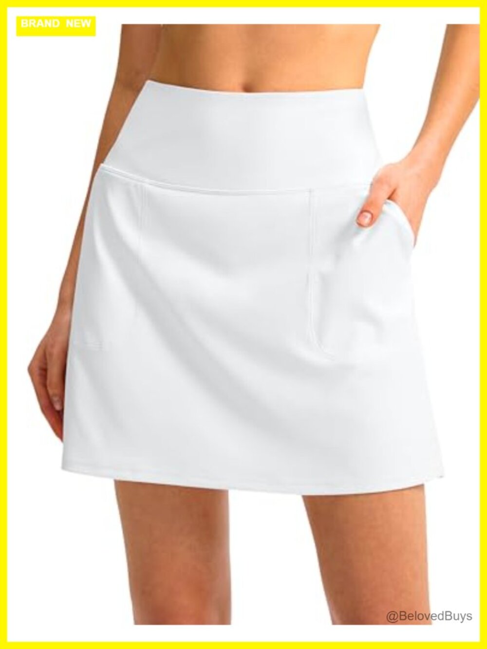 SANTINY 16" Golf Skort High Waisted Stretchy Athletic Skort with Pockets